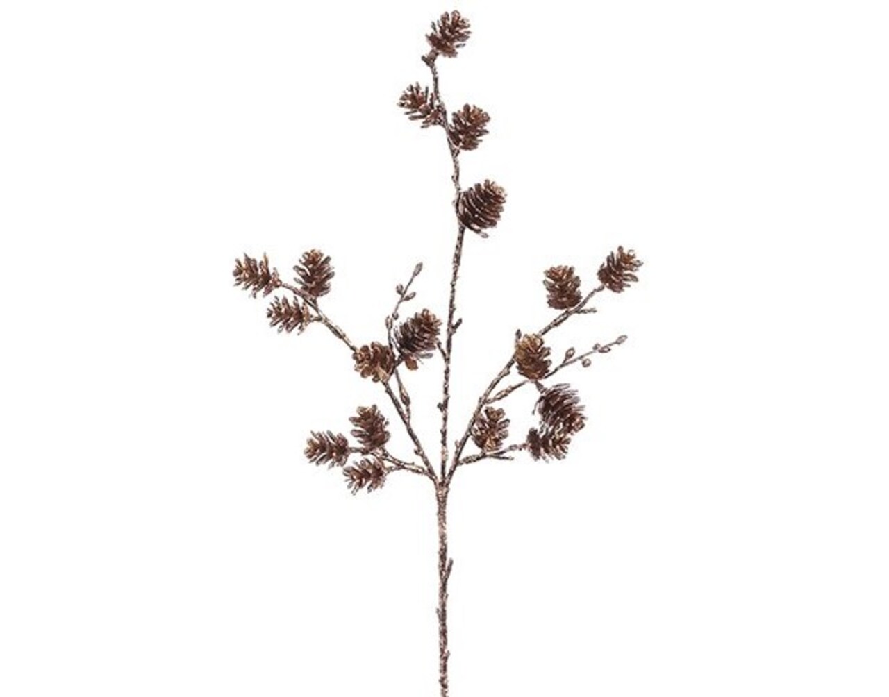 Allstate 15" Metallic Mini Pine Cone Christmas Pick Spray